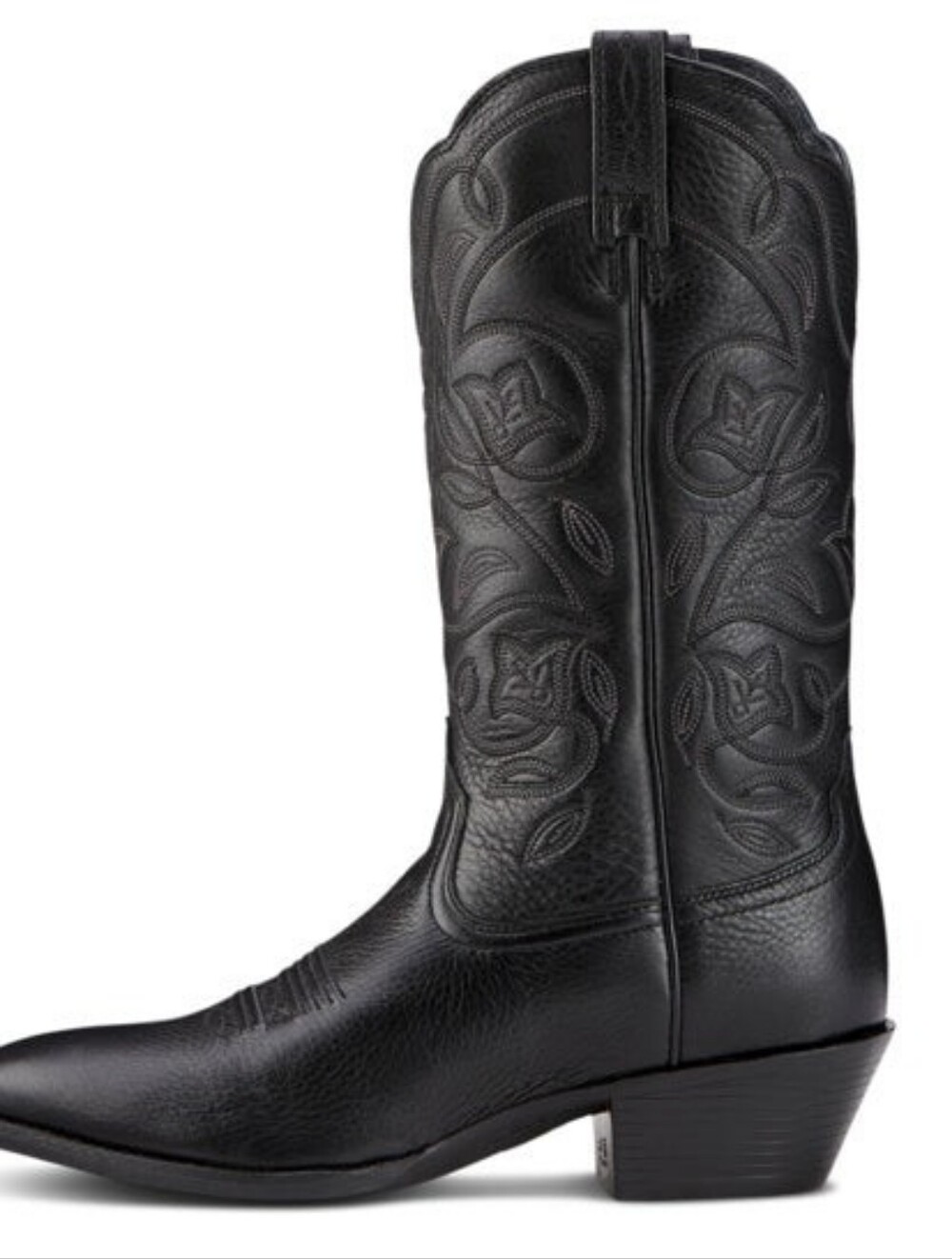 Ariat Ladies Western Heritage Black R Toe Wild West Cowboy Boots Deertan Leather - Picture 6 of 10
